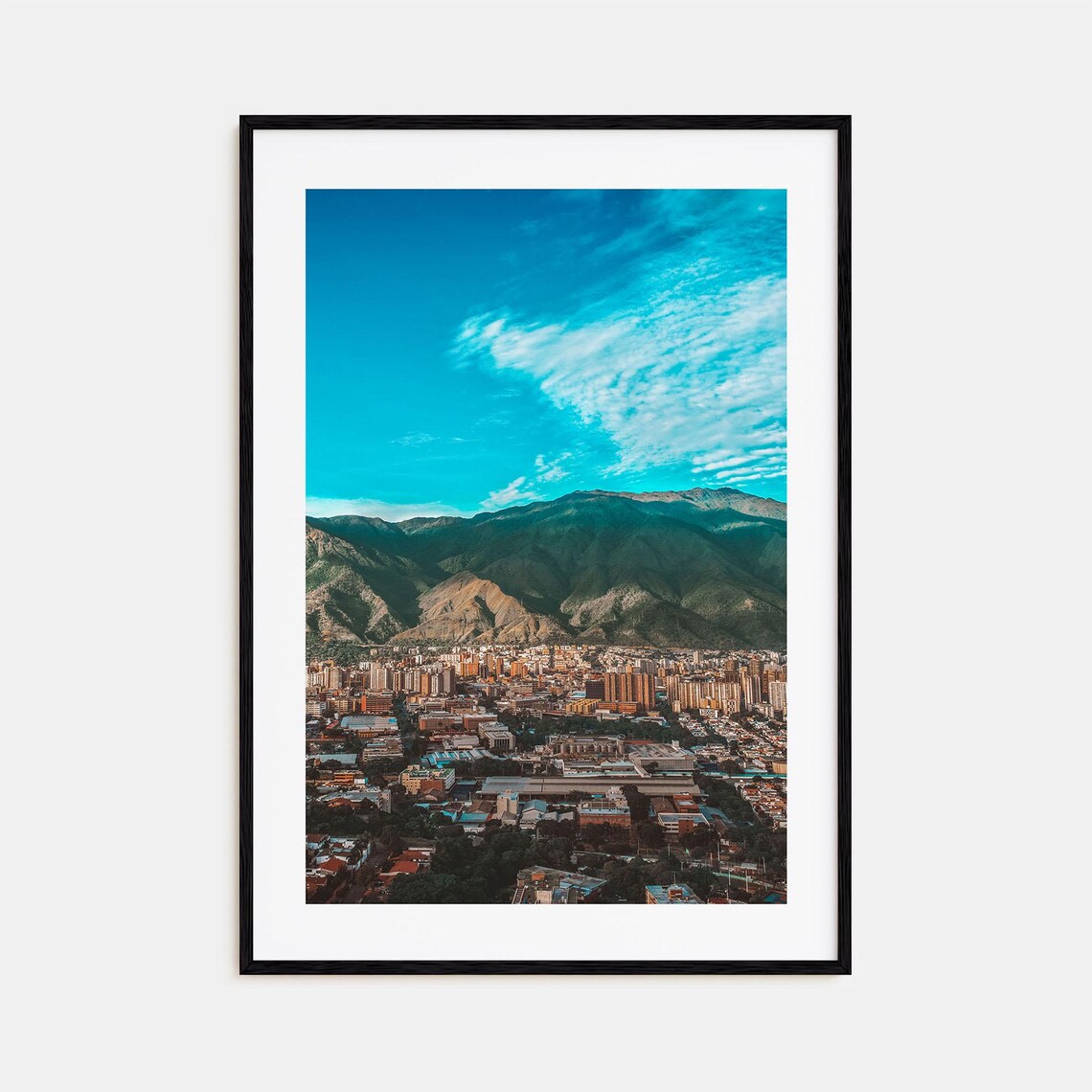 Caracas Travel Poster, Colorful City Map