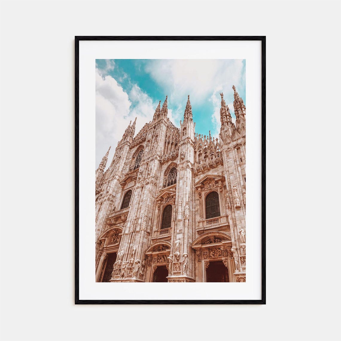 Milan Cathedral Duomo Gothic Marble Spires Facade Italy Poster