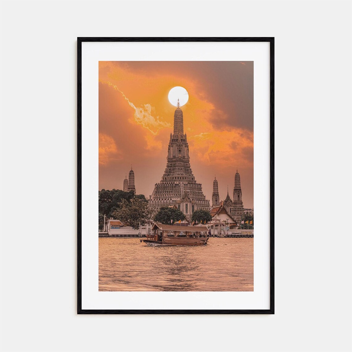 Thailand Wat Arun Bangkok Sunset Temple of Dawn Riverside Poster