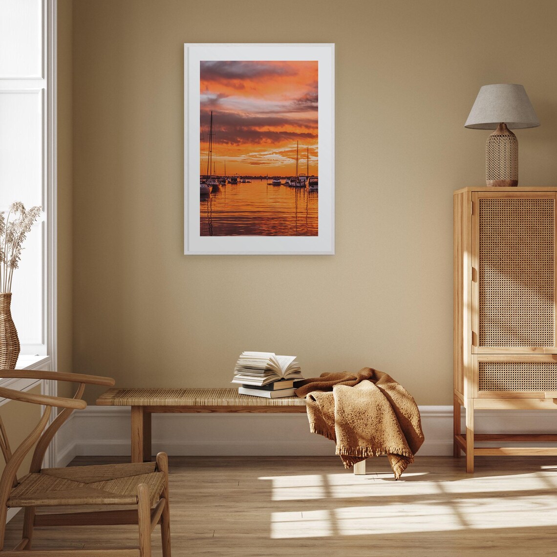 Norman Oklahoma Marina Sunset Orange Sky Sailboat Harbor Photo Poster - Image 3