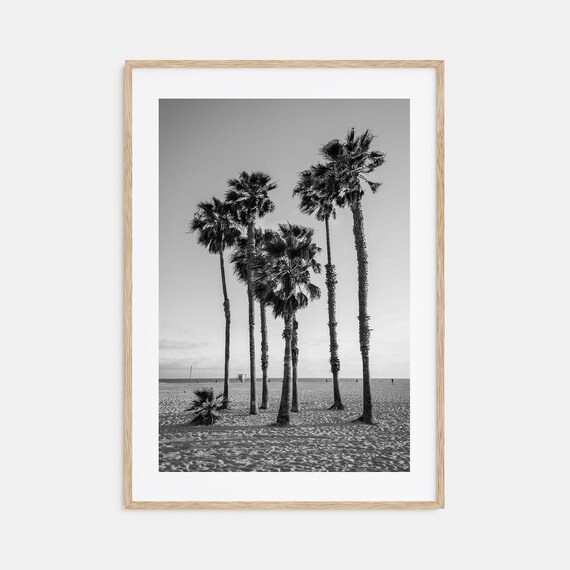 Santa Monica Black And White Travel Poster