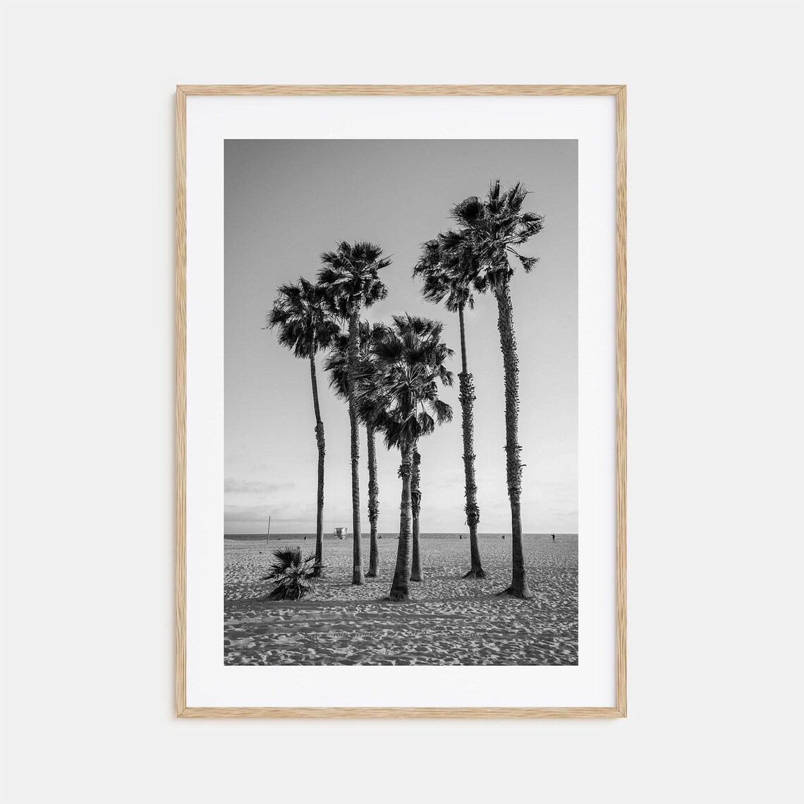 Santa Monica Black And White Travel Poster