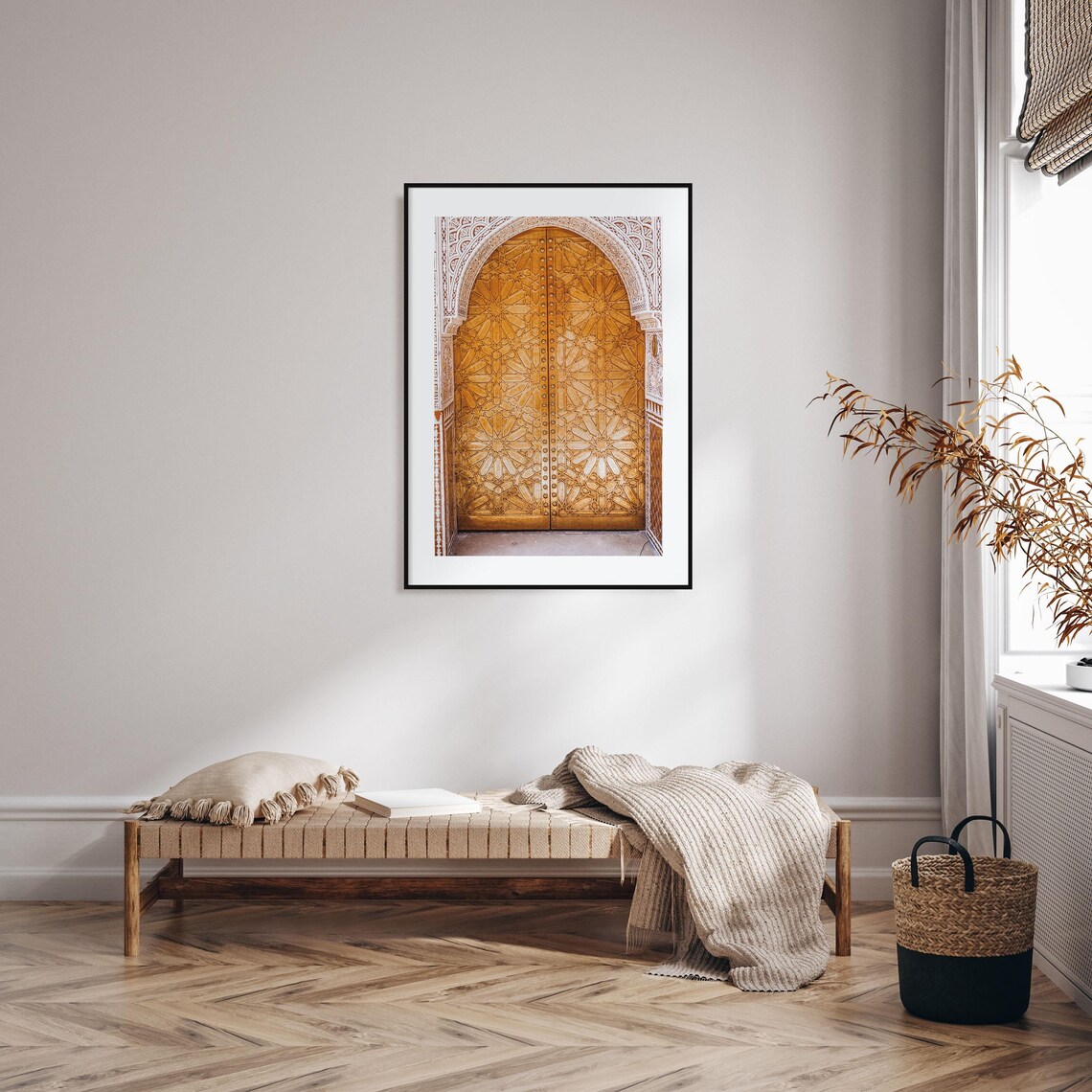 Marrakesh Ornate Carved Wooden Door Moroccan Geometric Archway Poster - Image 2