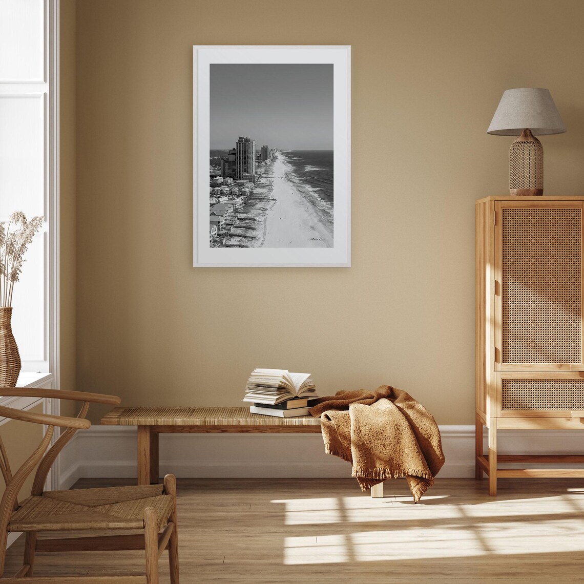 Orange Beach Travel Map Poster, Black and White Art - Image 3