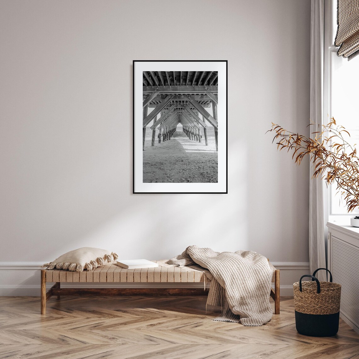 Wrightsville Beach Black And White Travel Poster - Image 2