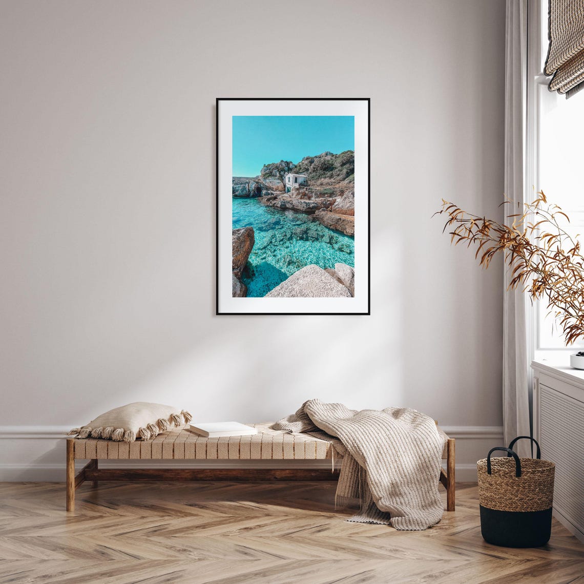 Menorca Turquoise Cove Rocky Coast Crystal Water Spain Poster - Image 2