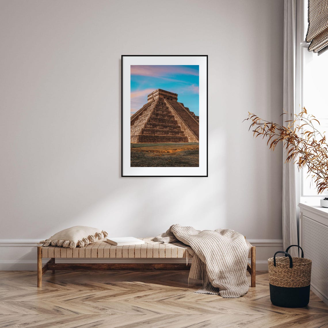 Mexico Mayan Pyramid El Castillo Temple Blue Sky Ancient Poster - Image 2