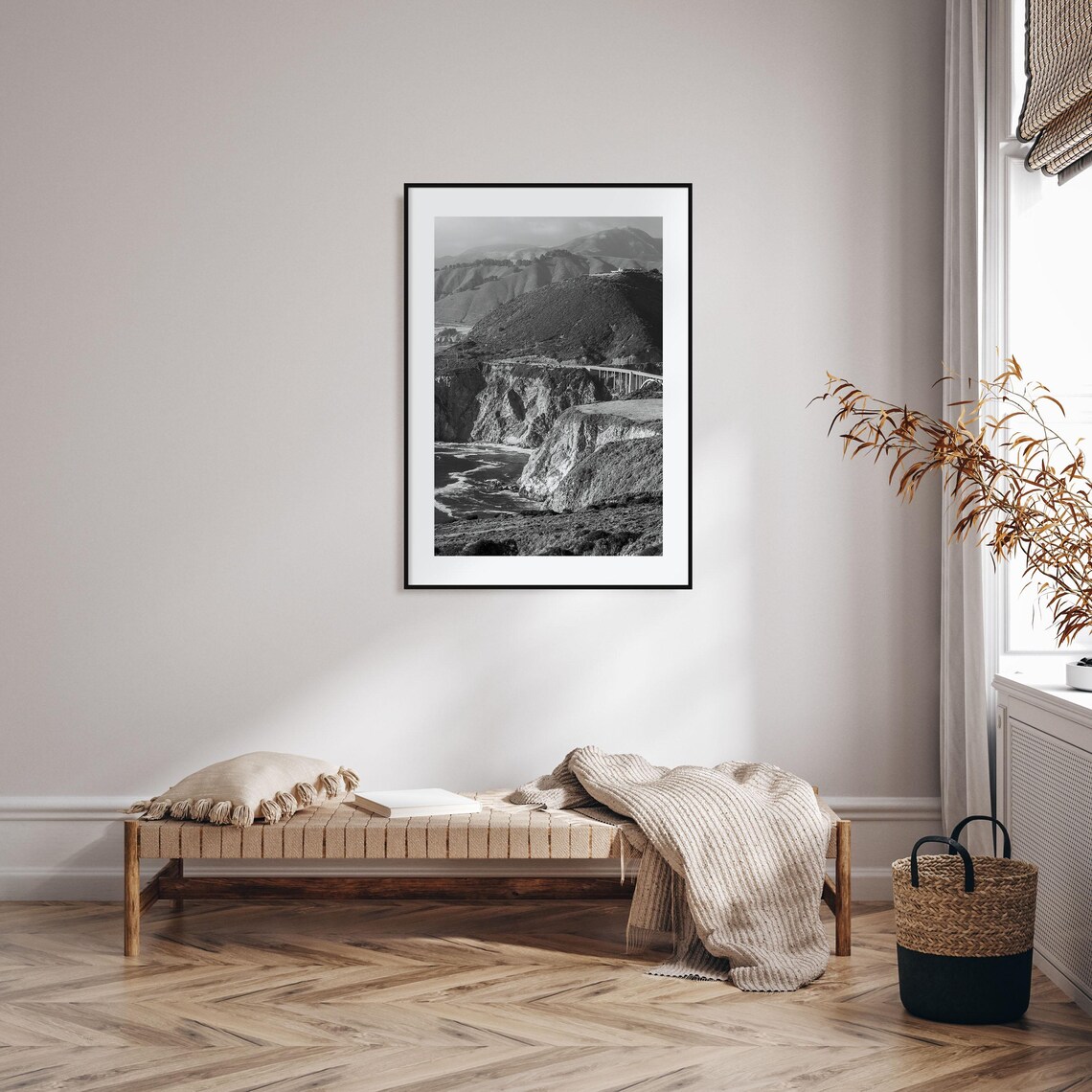 Big Sur Black and White Travel Poster, Wall Art - Image 2