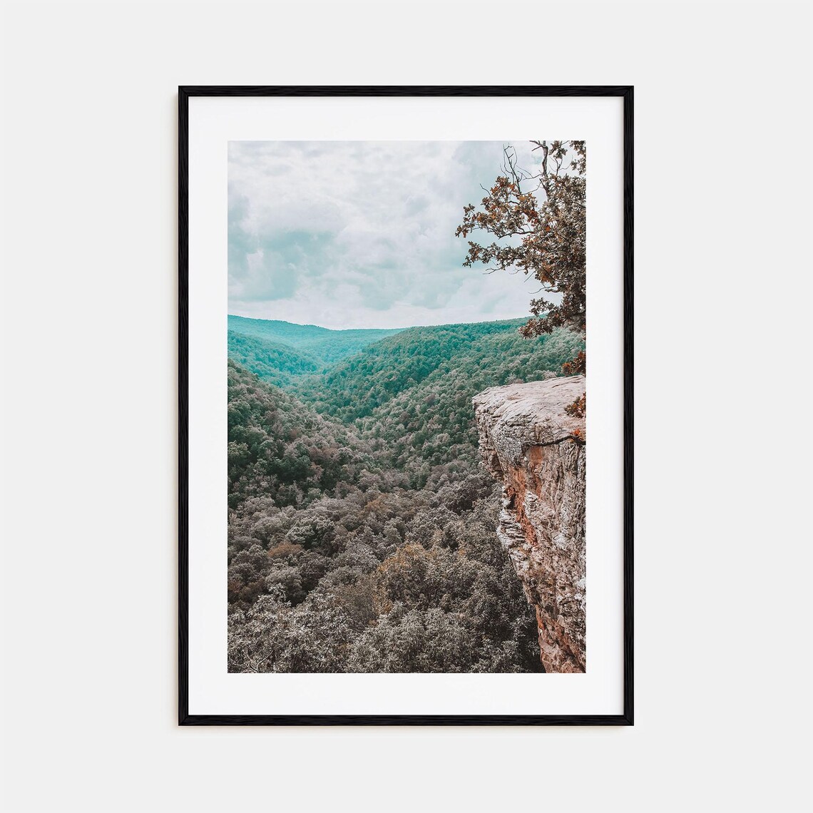 Arkansas Ozark Cliff Overlook Above Green Forest Valley Photo Poster