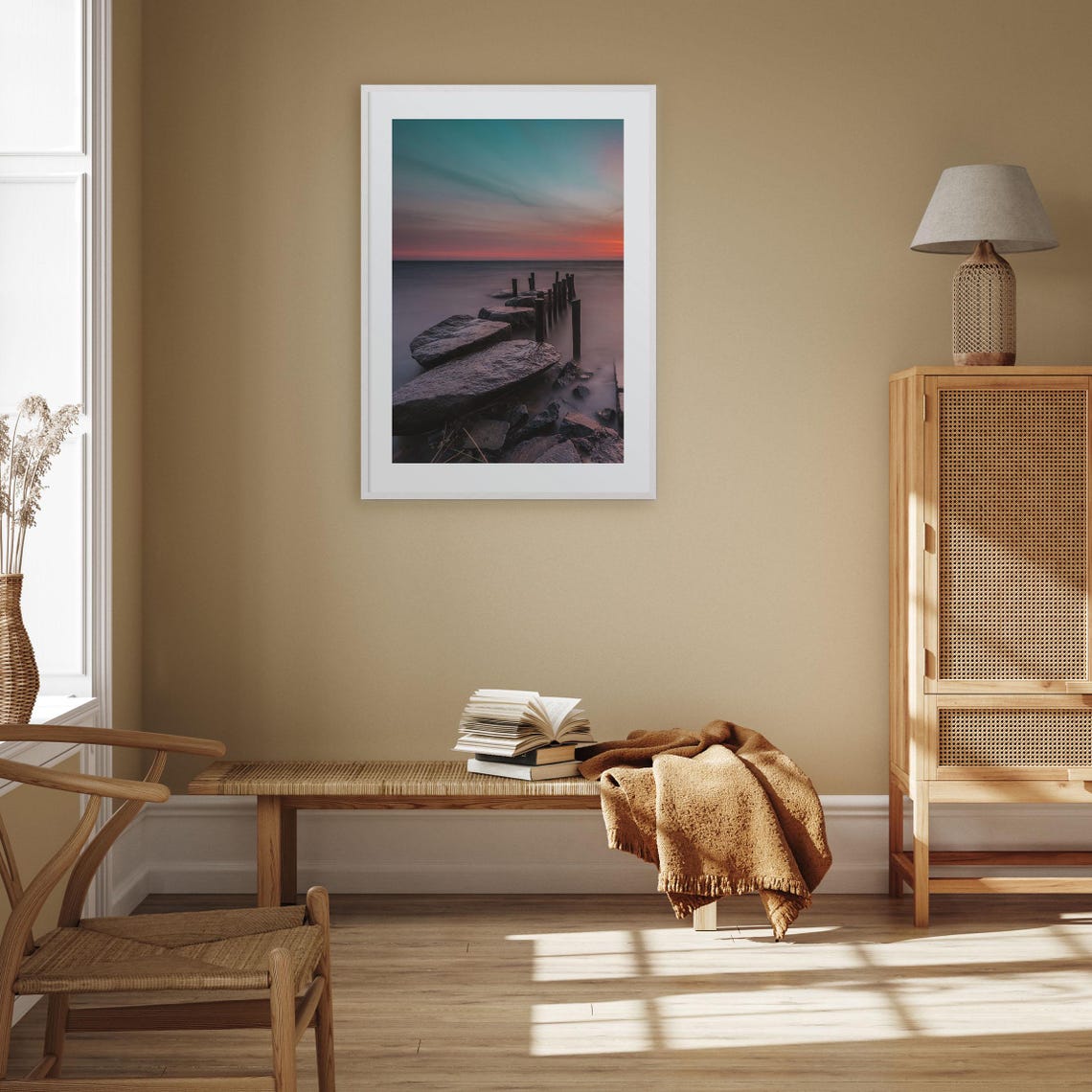 Stone Harbor Jersey Shore Rocky Sunset Calm Water Photo Poster - Image 2