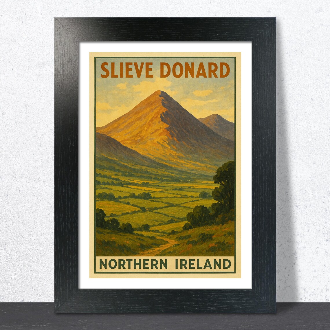 Slieve Donard Mountain Vintage Travel Poster Northern Ireland