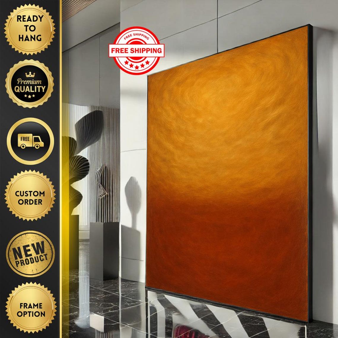 Rothko-Inspired Orange Gradient Bold Color Field Abstract Poster
