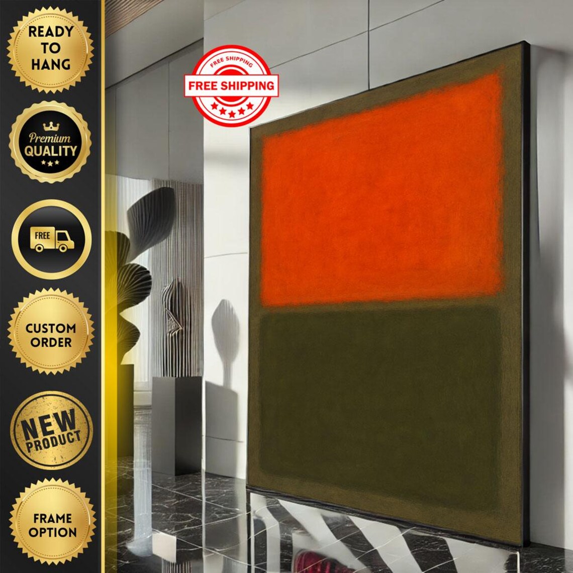 Rothko Style Orange Brown Earthy Color Field Abstract Art Poster