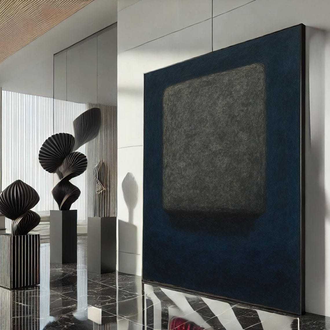 Rothko Style Grey Blue Color Field Abstract Modern Art Poster