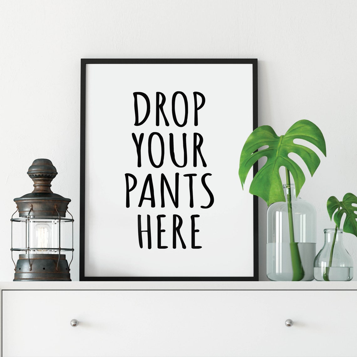 Drop Your Pants Here Funny Laundry Room Sign Quote Art Poster - Image 2
