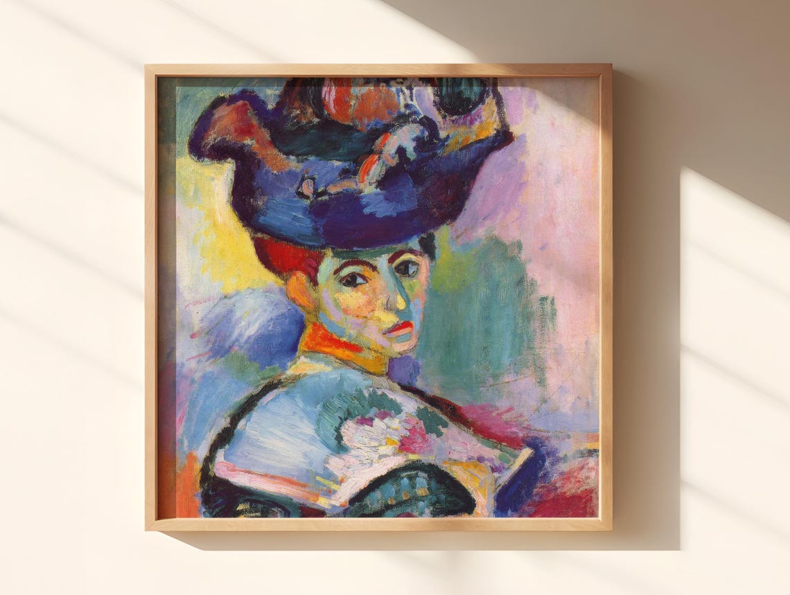 Henri Matisse Woman With A Hat 1905 Fauvist Painting Modern Woman Portrait Painting Abstract Art Wall Art Femme Au Chapeau - Image 3