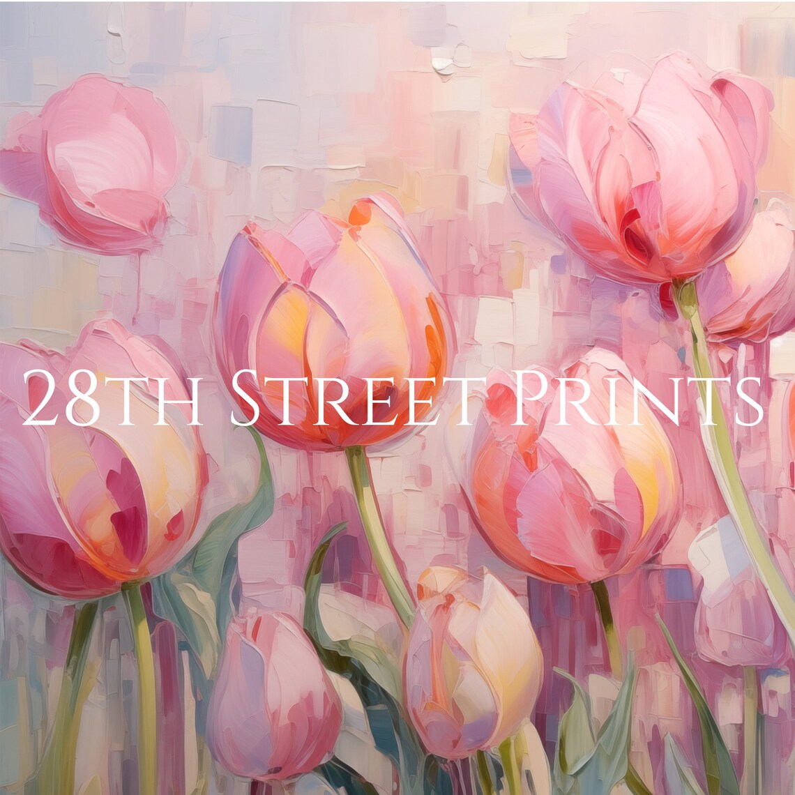 Spring Tulip Floral Art Print, Pink Blooms - Image 3
