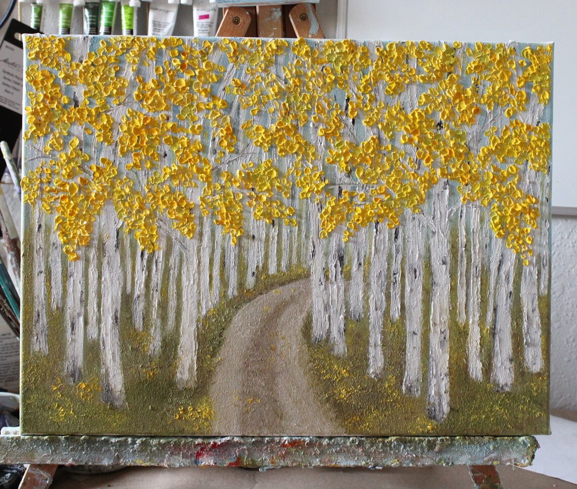 Colorado Aspens Custom Oil Impasto Landscape Art Print - Image 3