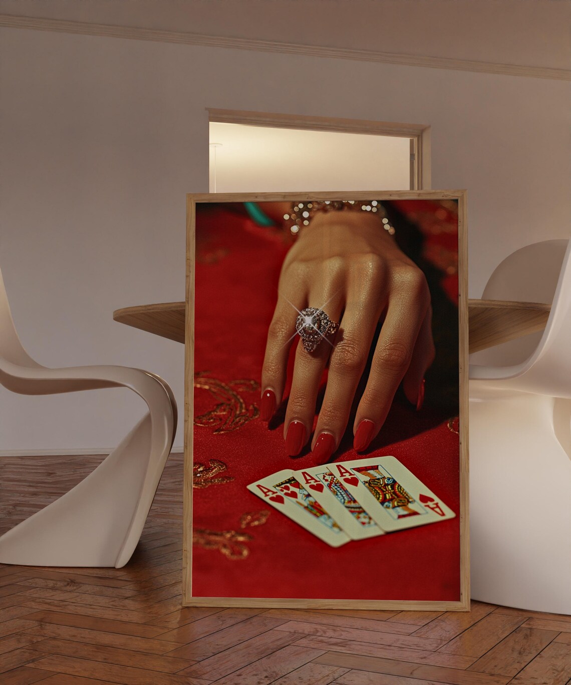 Vintage Playing Cards Art Print, Retro Poker Night - Image 2