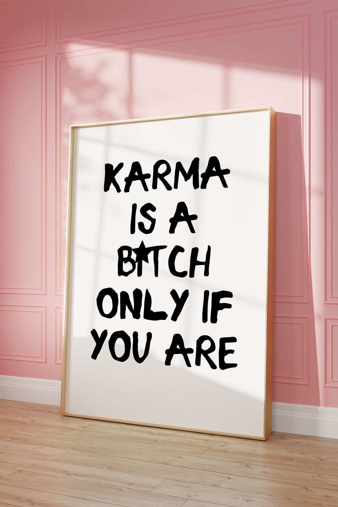 Black And White Prints, Preppy Karma Aesthetic Art Print - Image 2