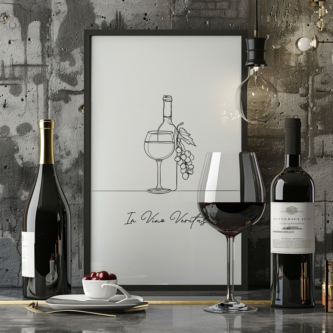 In Vino Veritas Latin Phrase Wine Poster - Image 2