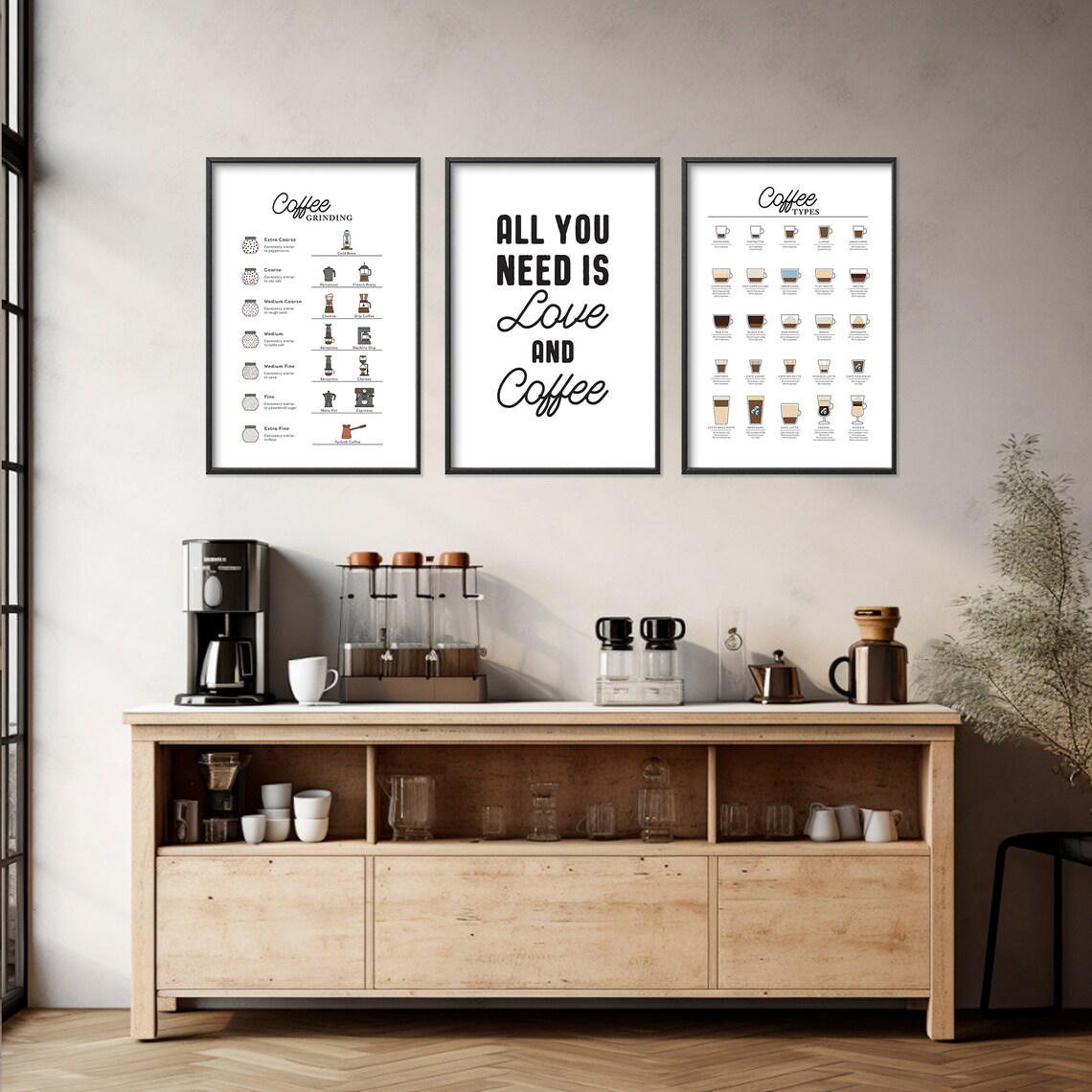 In House Coffee Bar Black White Farmhouse Kitchen Sign Print - Image 2