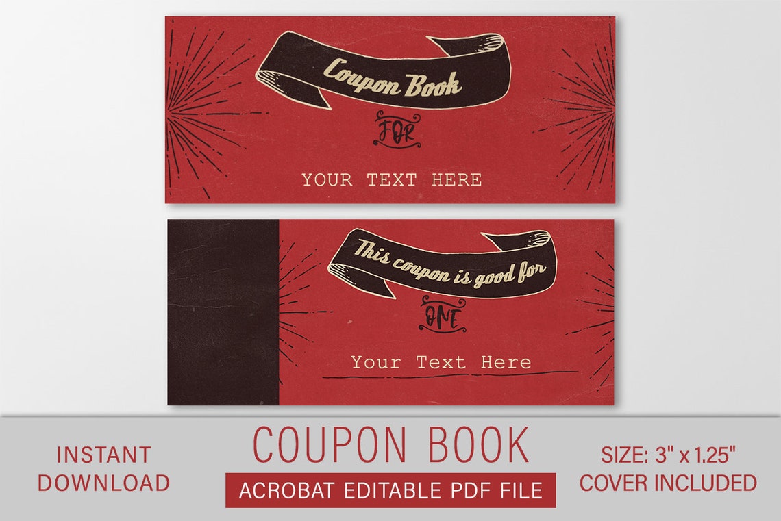 Coupon Book Editable PDF Preview Graphic Print Ready Instant Download