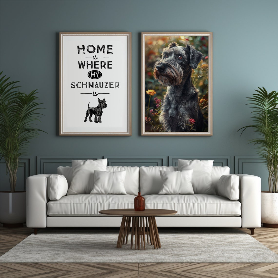 Schnauzer Dog Quote Home Is Where My Schnauzer Is Typography Poster - Image 2