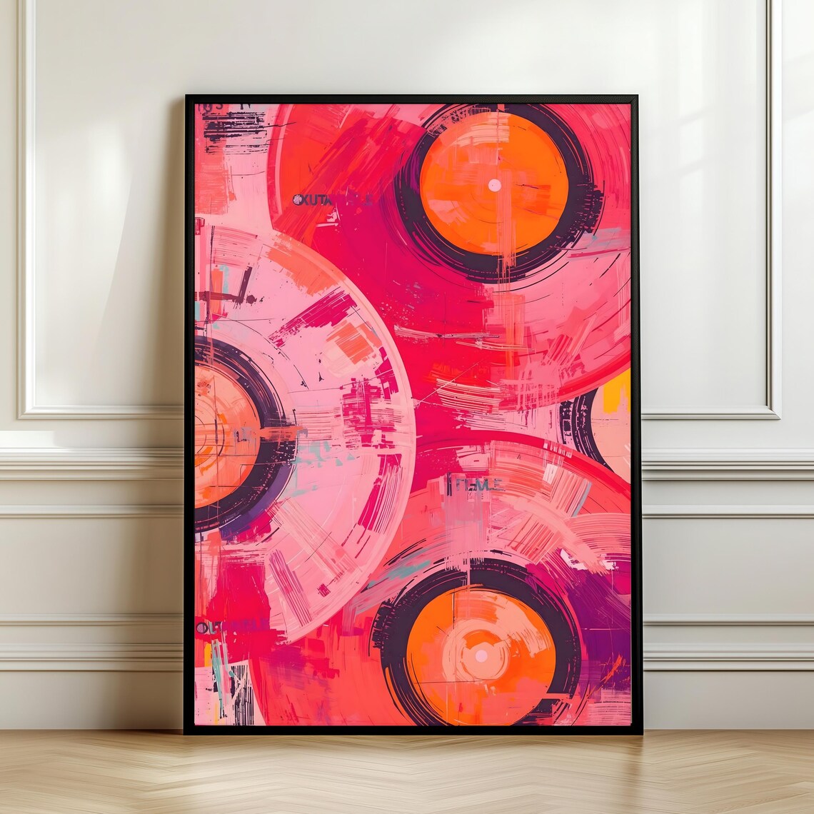 Vinyl Record Pop Decor Art Print, Y2K Style