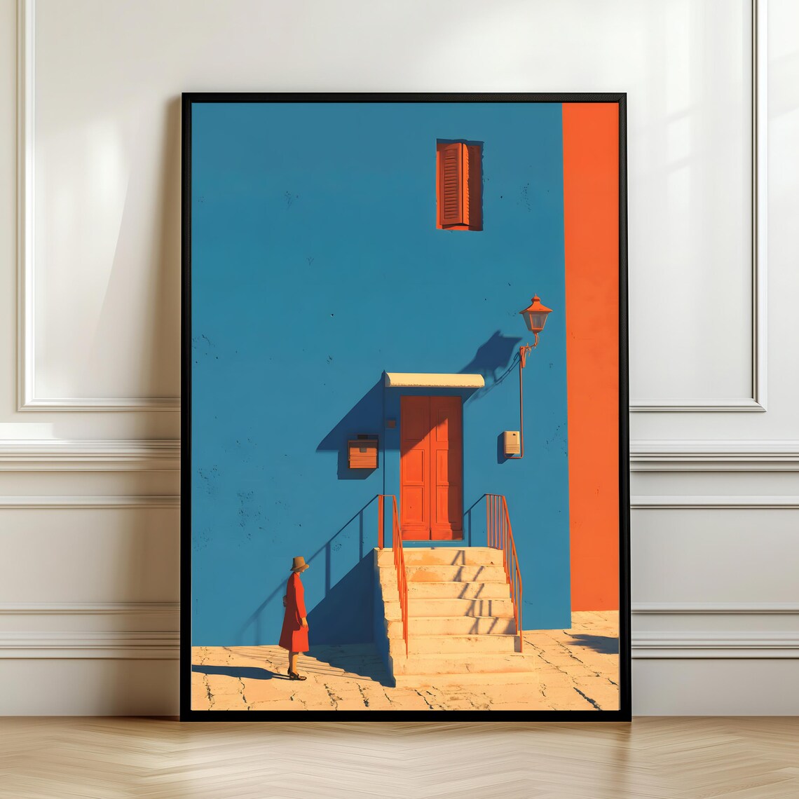 Mediterranean Architecture Print Colorful Building Wall Art Travel Poster Decor Digital Download