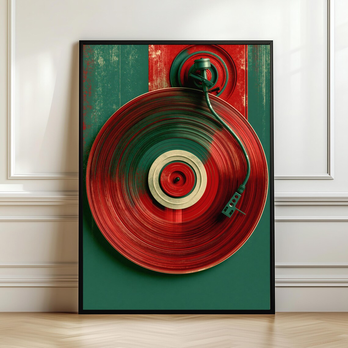 Music Poster Record Player Print Vinyl Wall Art Modern Minimal Turntable Artwork Decor Lover Gift Digital Download