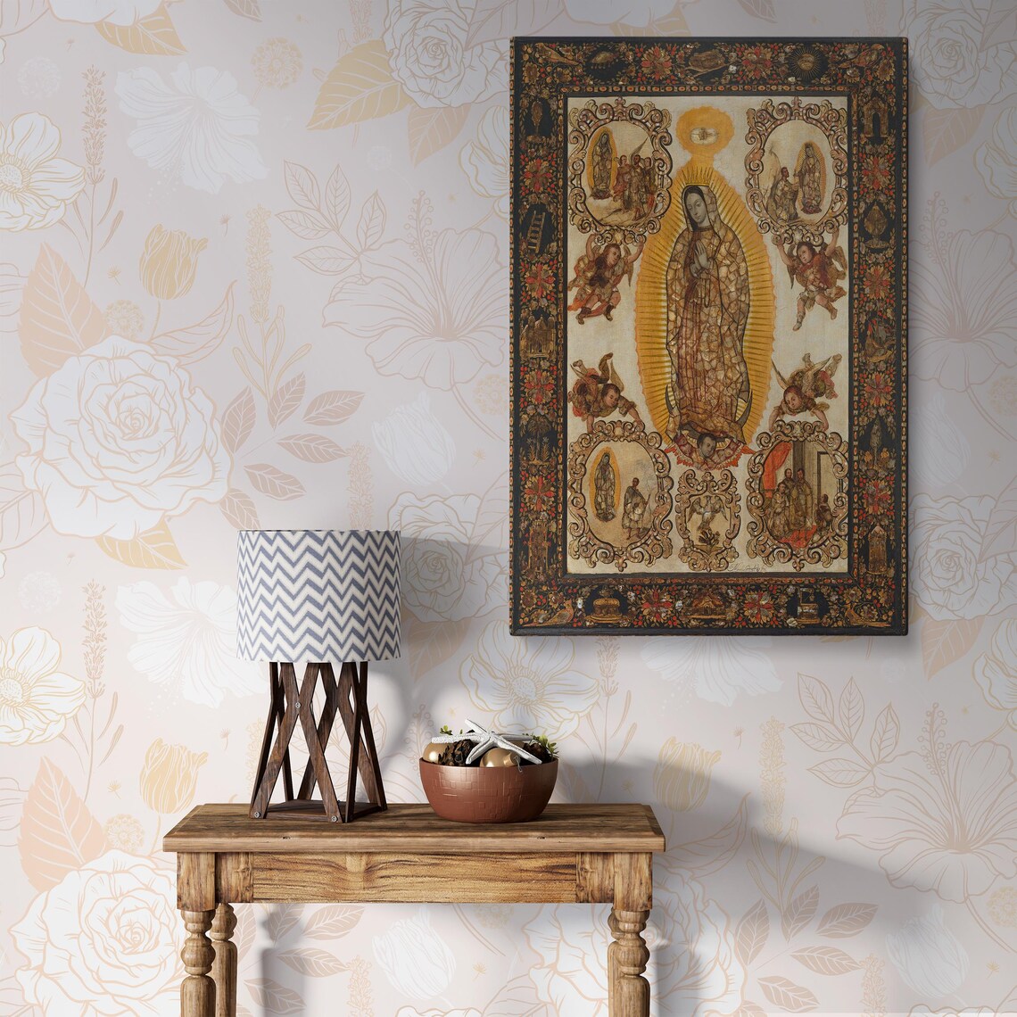 Virgin Of Guadalupe, Vintage Catholic Artwork