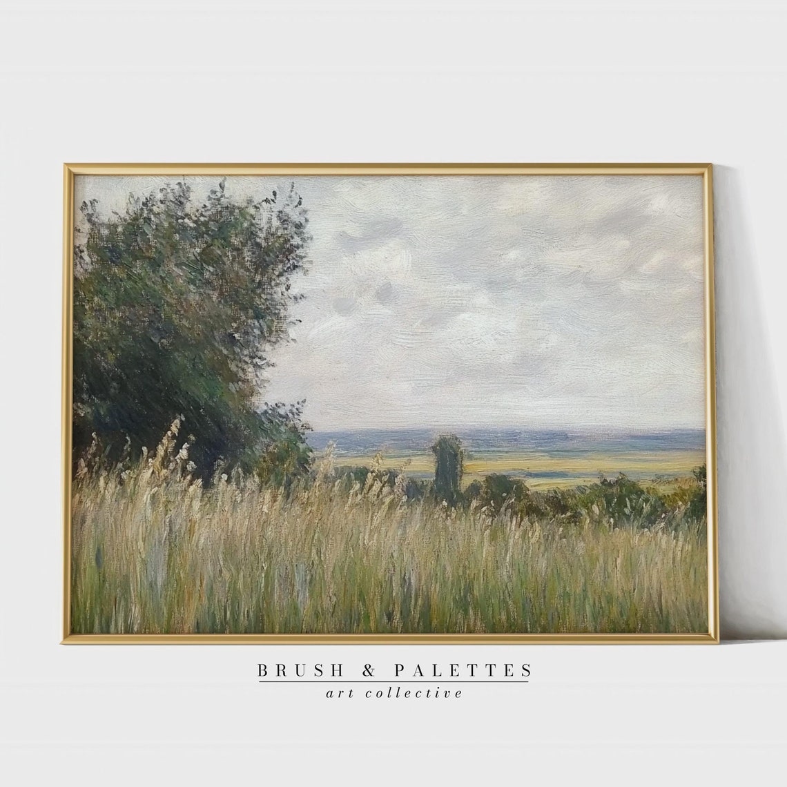 Impressionist Wheat Field Tall Grass Summer Meadow Painting Poster