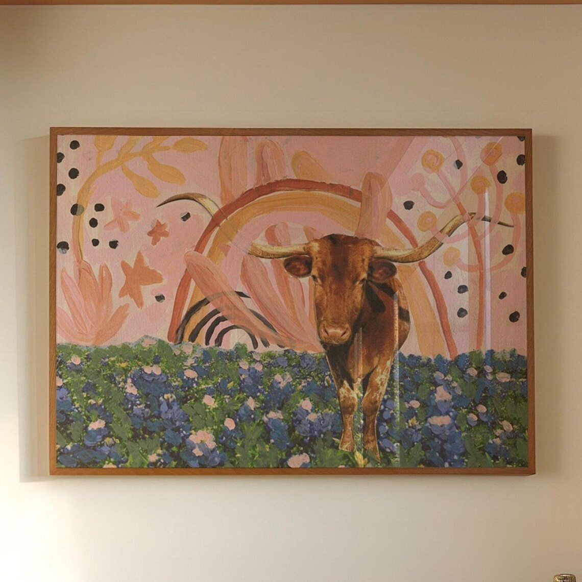 Texas Longhorn Painting, Austin Art Print