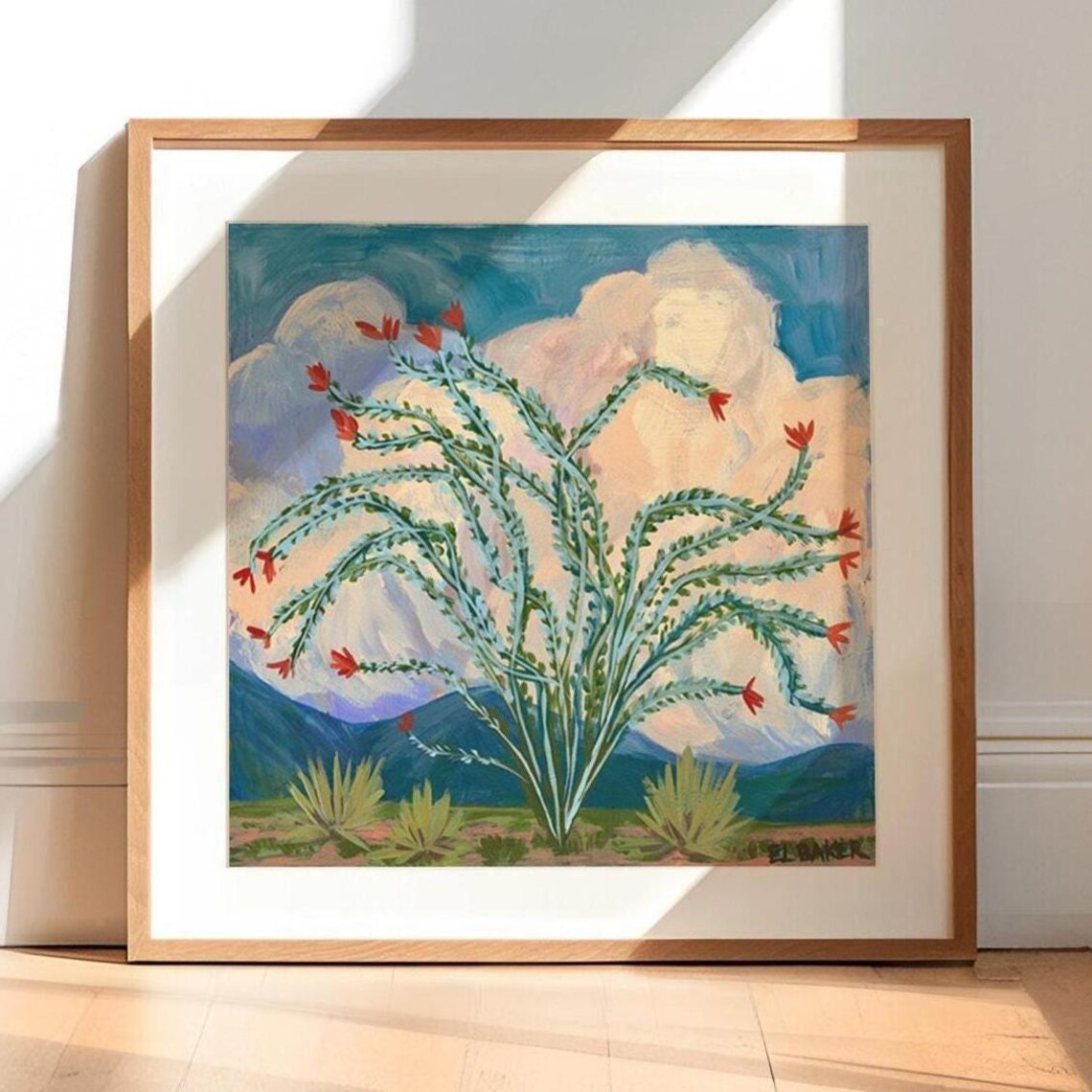 Ocotillo Cactus Art Print, Big Bend Landscape