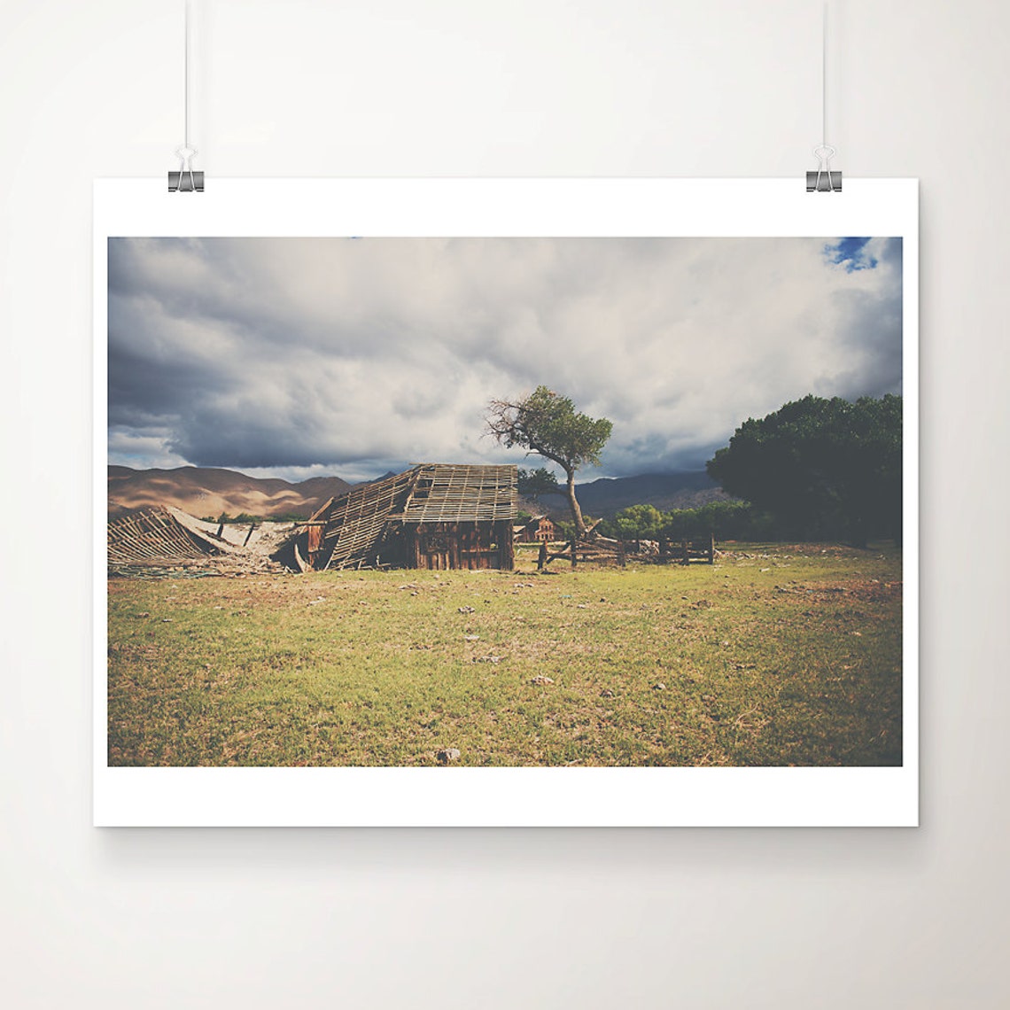 Abandoned Barn Kern Valley Sierra Nevada Rustic Field Photo Print