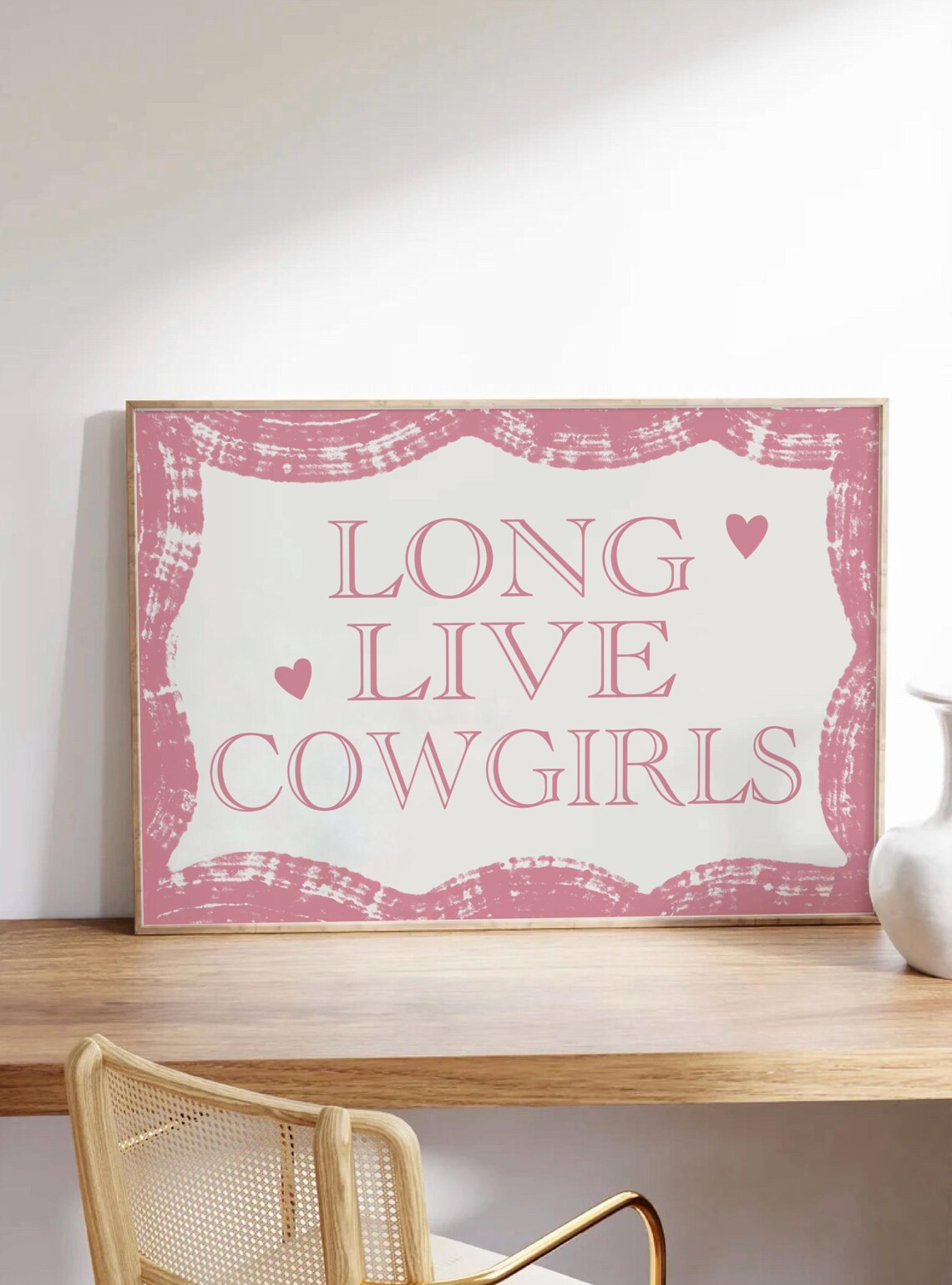 Long Live Cowgirls Pink Western Typography Quote Cowgirl Poster - Image 2