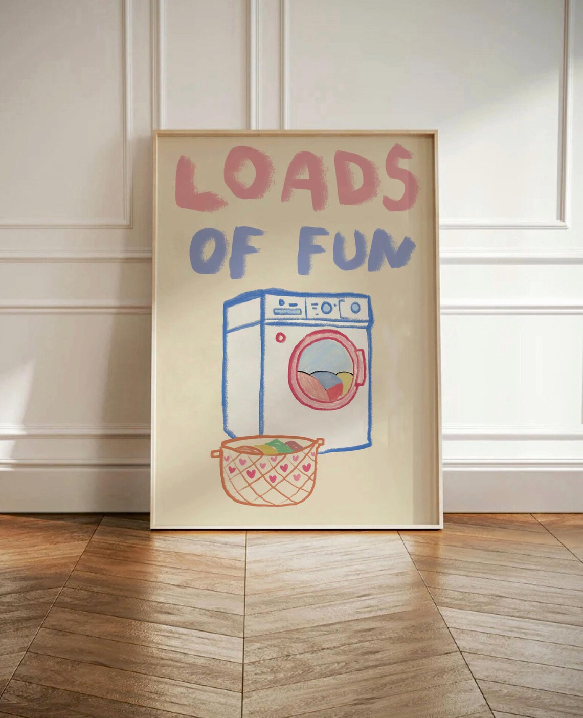 Loads Of Fun Laundry Humor Art Print, Retro Sketch - Image 4