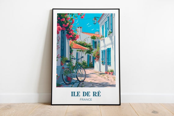 Ile De R Travel Poster, French Watercolor Art Print