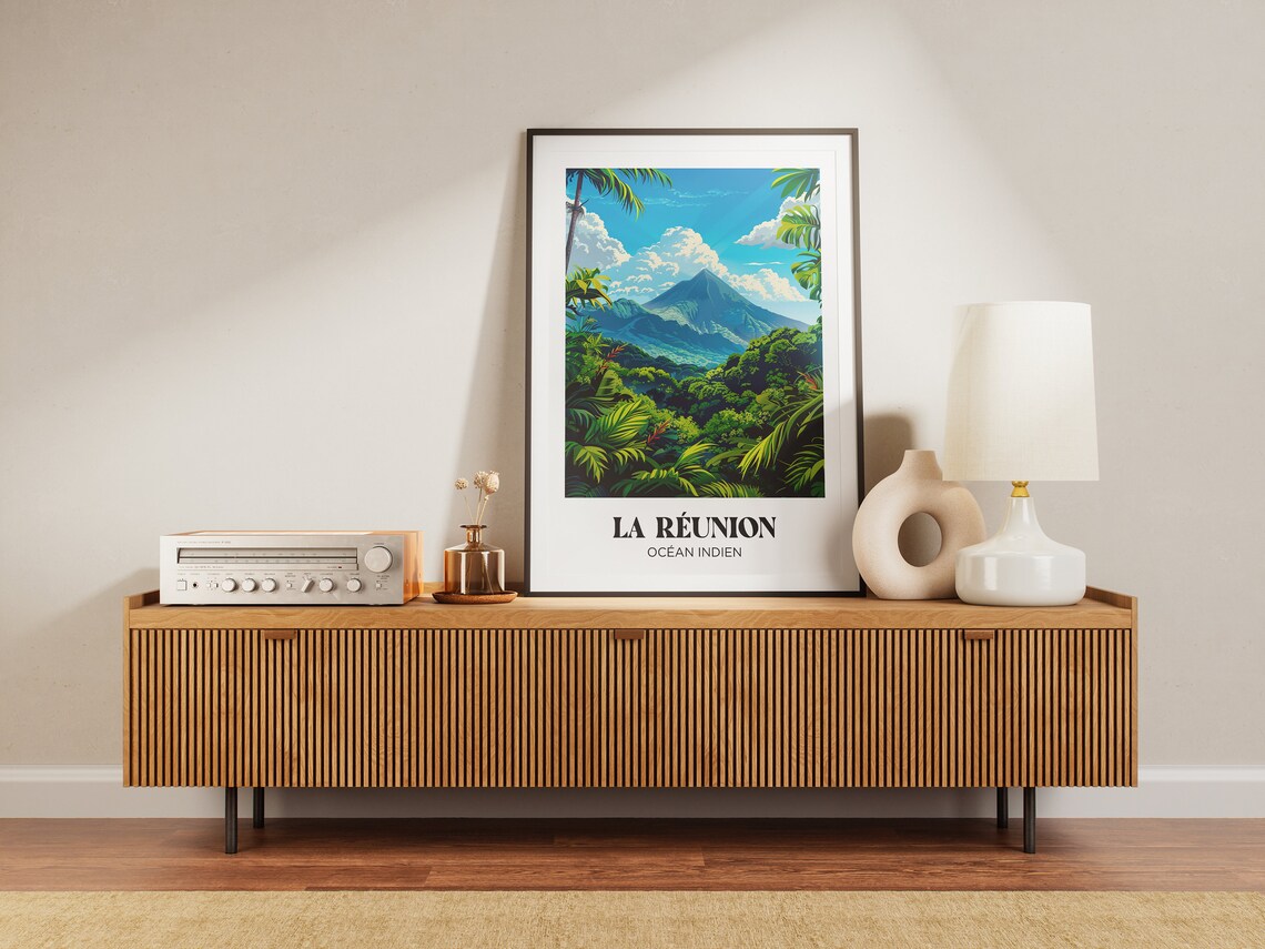 Reunion Island Piton De La Fournaise Travel Poster - Image 3