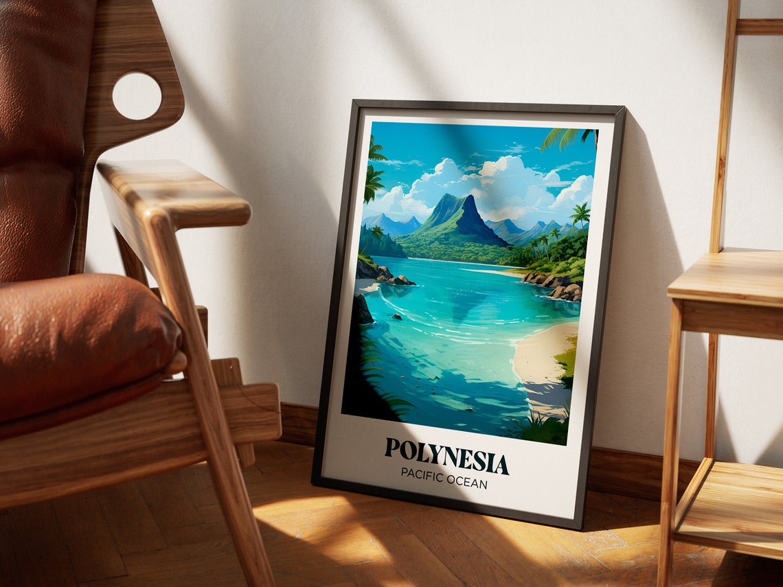 Tahiti Pacific Ocean Travel Poster French Polynesia Wall Art Print Tahiti Painting Illustration Tahiti Watercolor Home Decor - Image 4