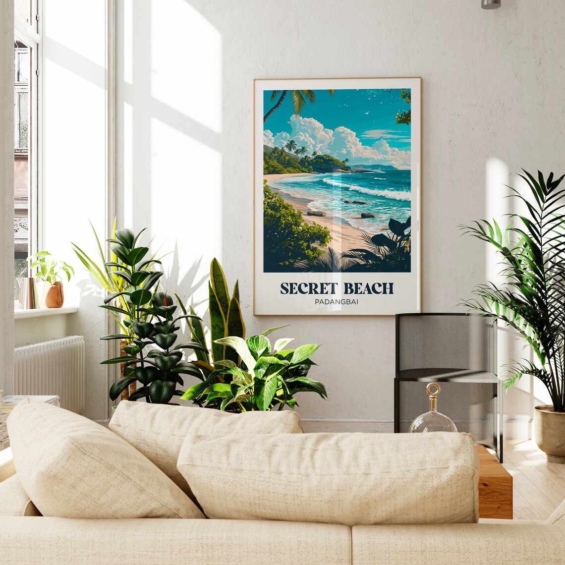 Secret Beach Padangbai Bali Hidden Cove Turquoise Travel Poster - Image 4