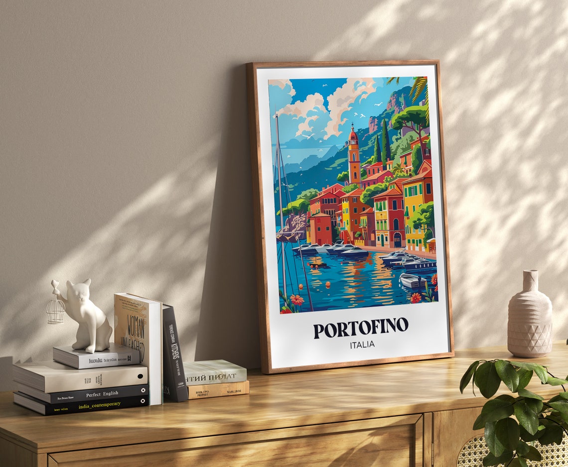 Portofino Travel Poster Portofino Illustration Portofino Travel Poster Portofino Italy Wall Decoration Italy Gift - Image 4