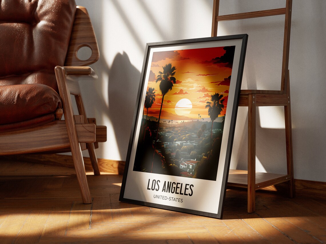 Los Angeles Travel Poster, California Watercolor Art Print - Image 2