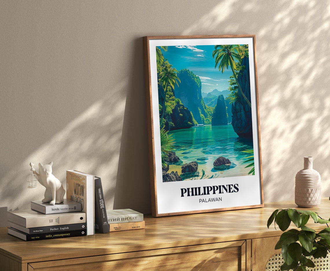 Palawan Philippines Limestone Karst Turquoise Lagoon Travel Poster - Image 4