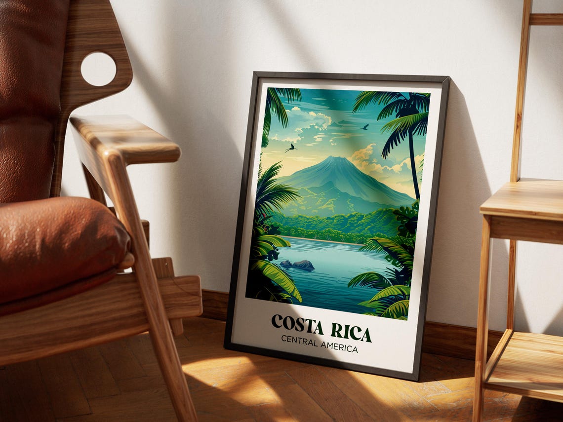 Costa Rica Travel Poster Costa Rica Art Print Costa Rica Painting Illustration Costa Rica Watercolor Home Decor - Image 4
