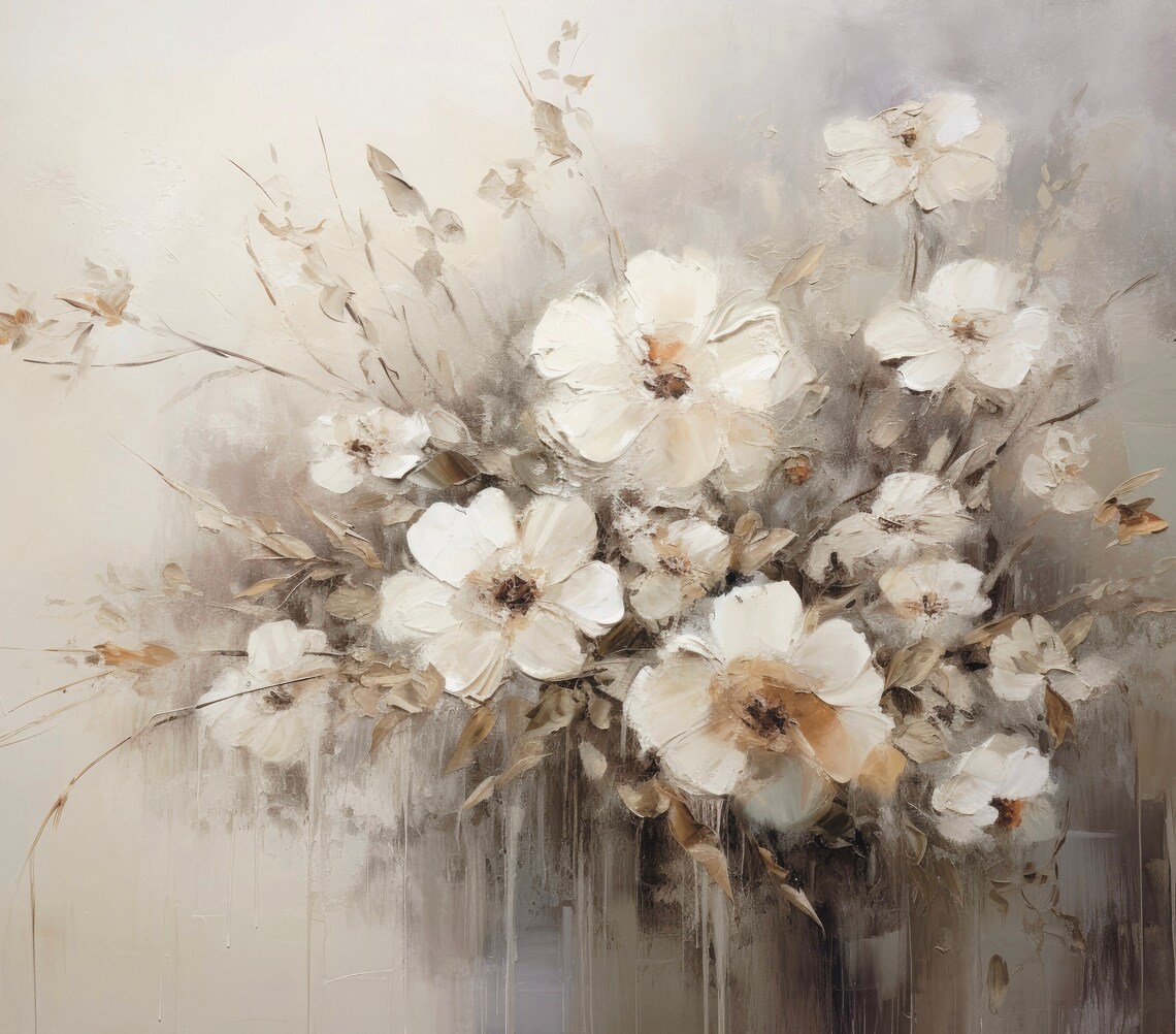 Vintage Muted Flower Print Spring Flower Painting French Country Decor Antique Wall Art Botanical Wall Art Farmhouse Print Art - Image 6