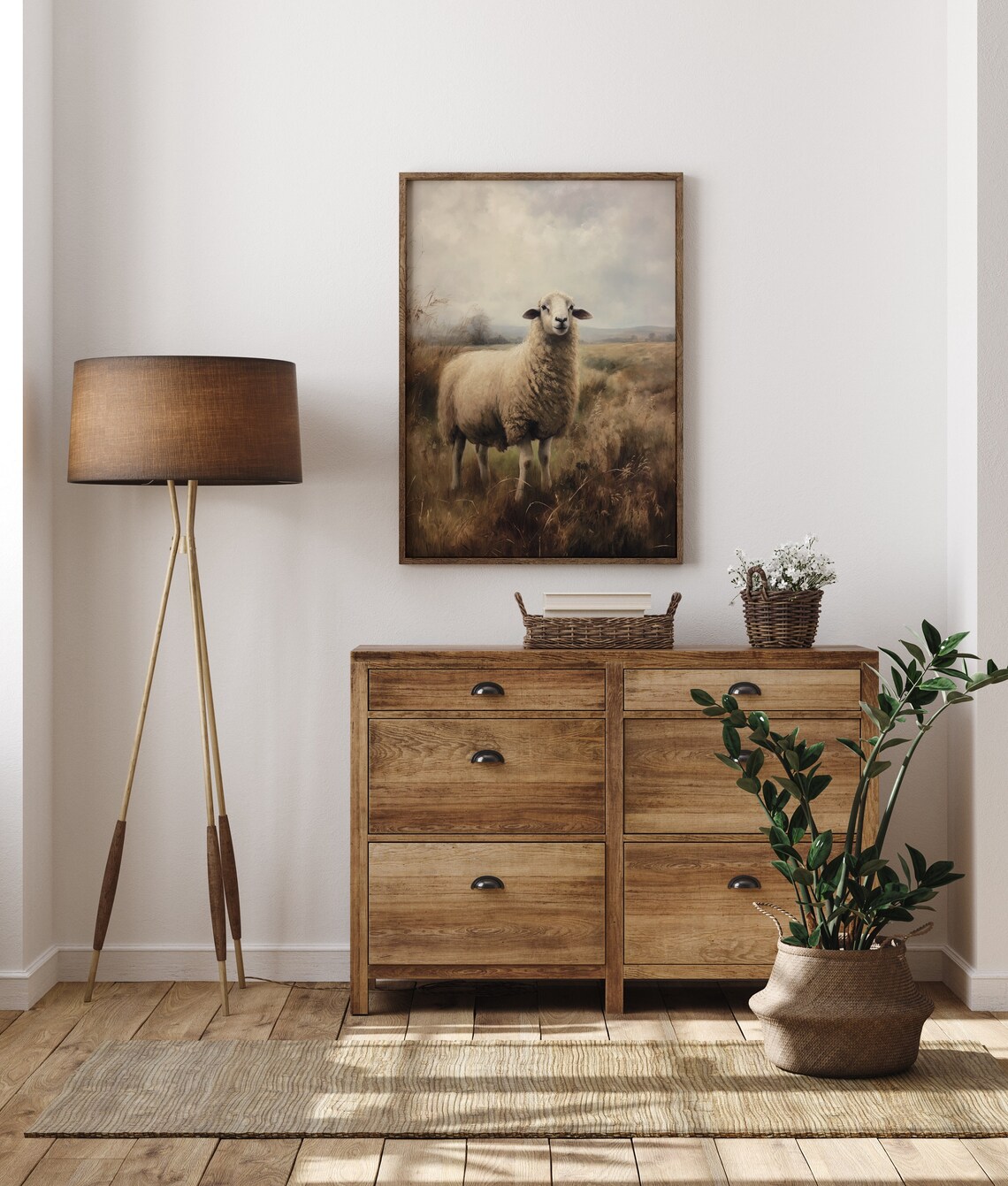 Sheep In Golden Wheat Field Vintage Countryside Farm Life Poster - Image 5