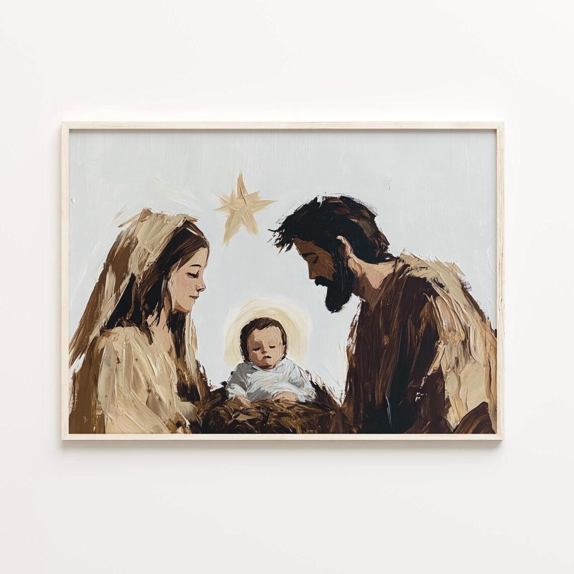 Nativity Scene Vintage Christmas Art Print - Image 3