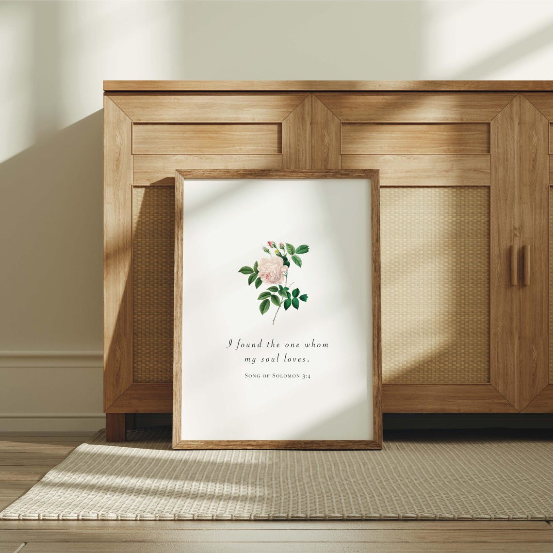 Song of Solomon 3:4 Blush Rose Botanical Love Scripture Verse Poster - Image 3